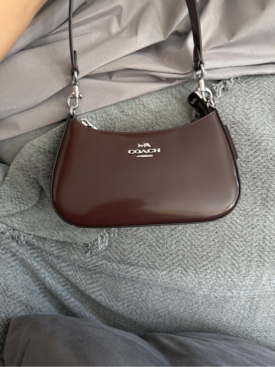 Coach Handbags - Coach Terri mini Leather Shoulder Bag - Dark Brown